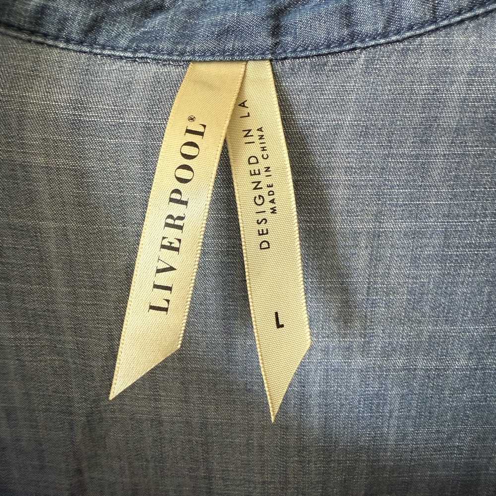Liverpool Light Blue Denim Shirt - Picture 3 of 9